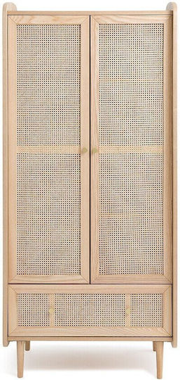 Δίφυλλη Ντουλάπα με 1 Συρτάρι Καφέ 80x58x175.5cm