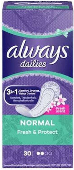 Always Dailies Fresh & Protect Normal Panty Liners Fresh Scent Normal for Normal Flow 2 Drops 30pcs