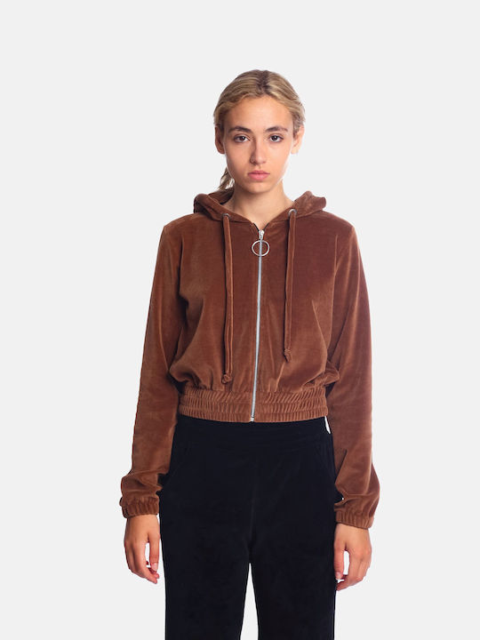 Paco & Co Women's Velvet Cardigan Coffee