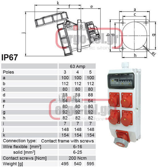 PCElectric Priză industrială feminină 435-6