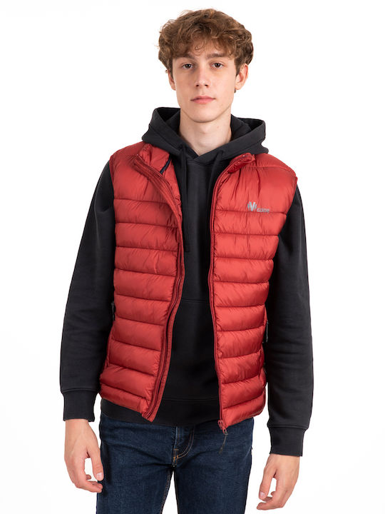 Vcode Ärmellos Herren Jacke Lässig Wasserdicht und winddicht RED V320-RED