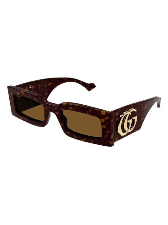 Gucci Sonnenbrillen mit Braun Schildkröte Rahmen und Braun Linse GG1425S 002