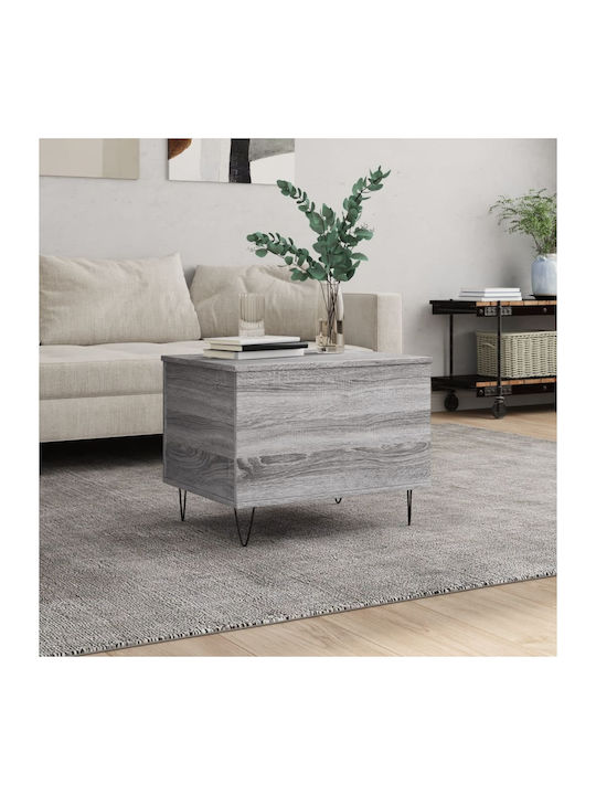 Square Central Wooden Coffee Table Gray Sonoma M60xL44.5xH45cm