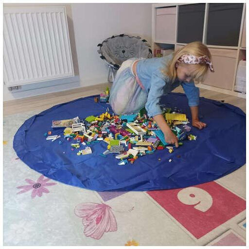 Kruzzel Kinder Spielmatte Faltbar aus Stoff Blau 150cm 1Stück