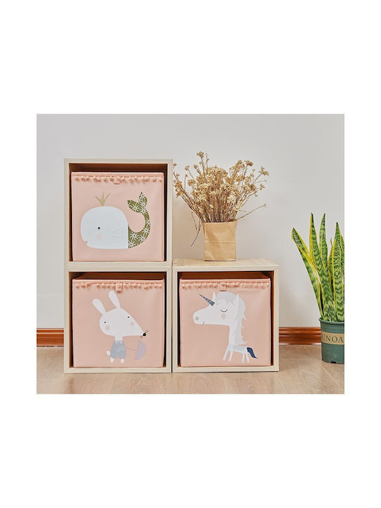 ecarla Children's Storage Box Boho Pink Elephant Pink 1pcs