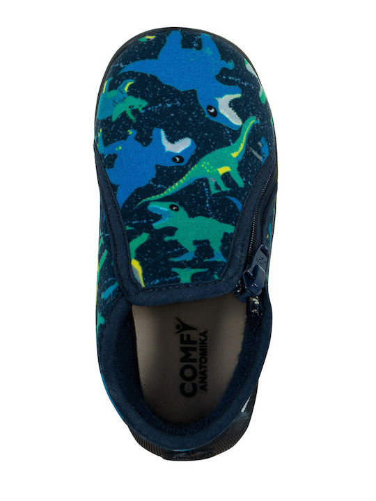 Kinderhausschuhe Stiefel Marineblau