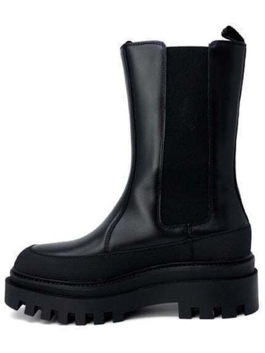 Calvin Klein Leder Damenstiefel Schwarz