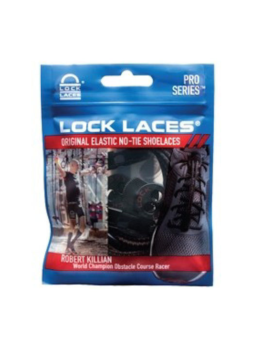 Lock Laces Series Robert Killian Κορδόνια Παπουτσιών Ελαστικά Μαύρα 2τμχ 122cm