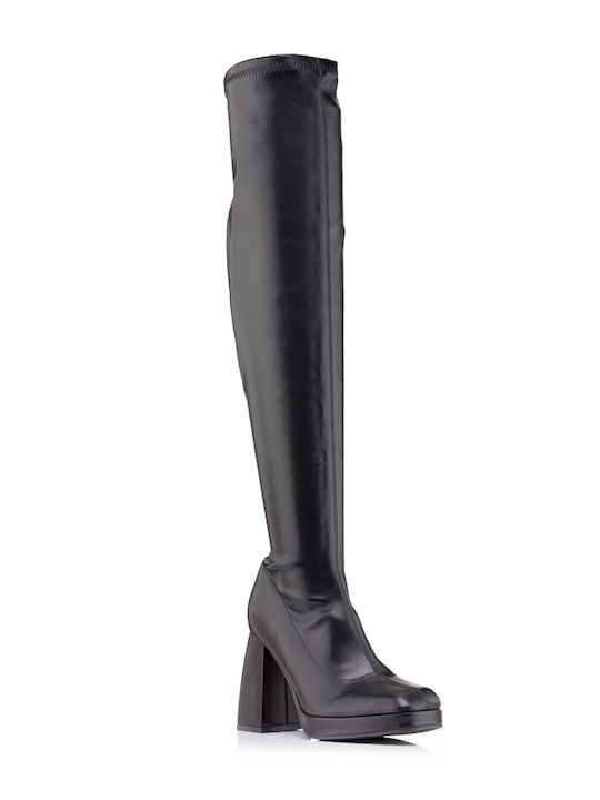 Mia Leather Women's Boots with Zipper Black