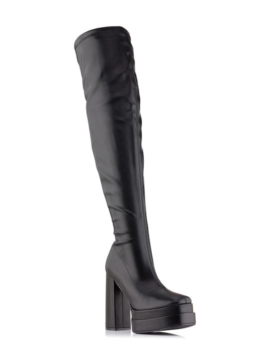 Mia Women's Boots with Zipper & Fur Black