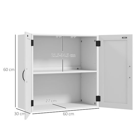 Kleankin Ντουλάπι Μπάνιου 60x30x60cm Λευκό