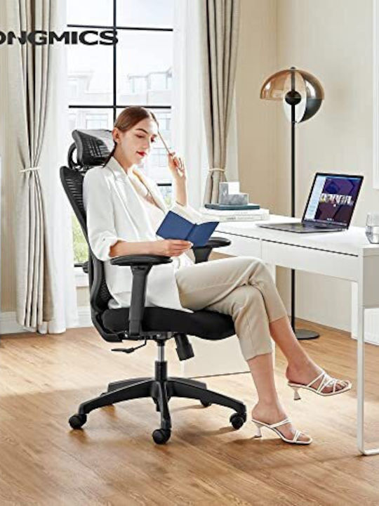 Stuhl Büro mit Verstellbaren Armen Black Songmics