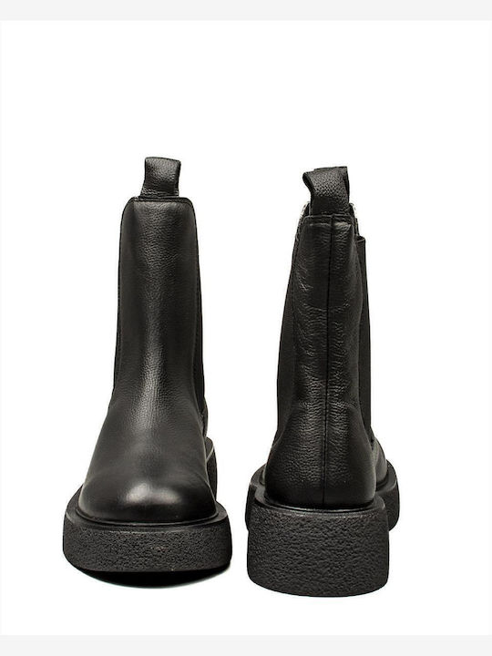 Leather Women's Ankle Boots Black
