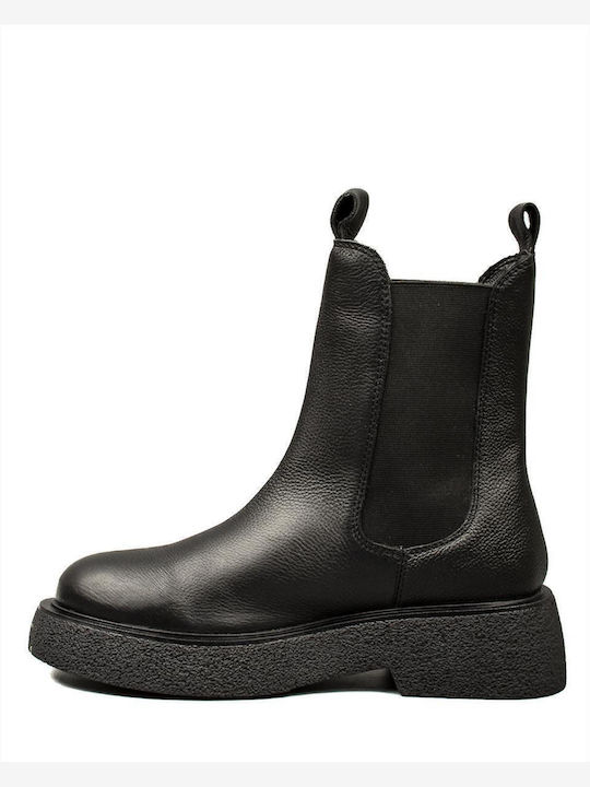 Leather Women's Ankle Boots Black