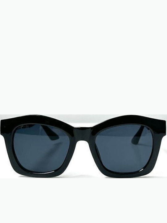 Looks Style Eyewear Unisex Γυαλιά Ηλίου με Μαύρο Κοκκάλινο Σκελετό και Μαύρο Φακό 74CAM-03208