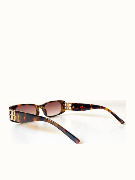 Looks Style Eyewear Unisex Γυαλιά Ηλίου με Καφέ Ταρταρούγα Κοκκάλινο Σκελετό και Καφέ Φακό 74cat-00934