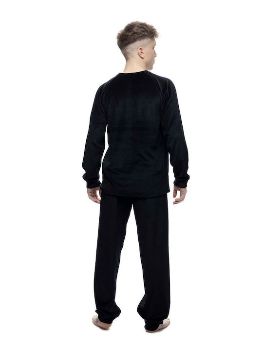 Galaxy Men's Winter Pajamas Set Black