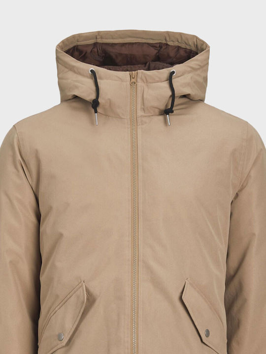 Projekt Produkt Herren Winter Jacke Parka Beige