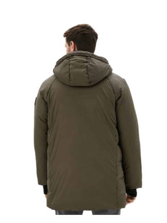 Calvin Klein Geacă pentru bărbați de iarnă Puffer Verde K10K110335-MRZ