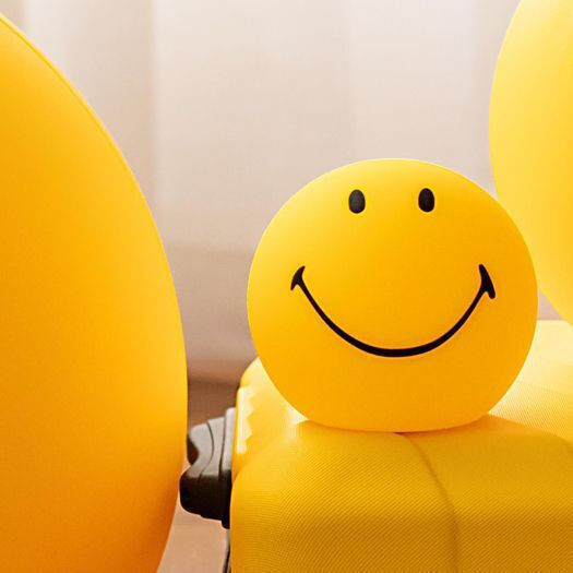 Mr Maria Παιδικό Διακοσμητικό Φωτιστικό Smiley Κίτρινο 12x12cm