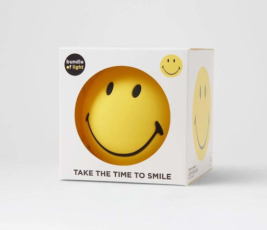 Mr Maria Παιδικό Διακοσμητικό Φωτιστικό Smiley Κίτρινο 12x12cm