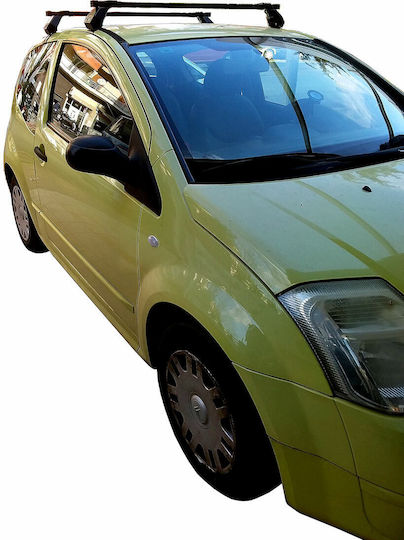 Hermes Μπάρες Οροφής Ατσάλινες για Citroen C2 (Σετ με πόδια) Μαύρες
