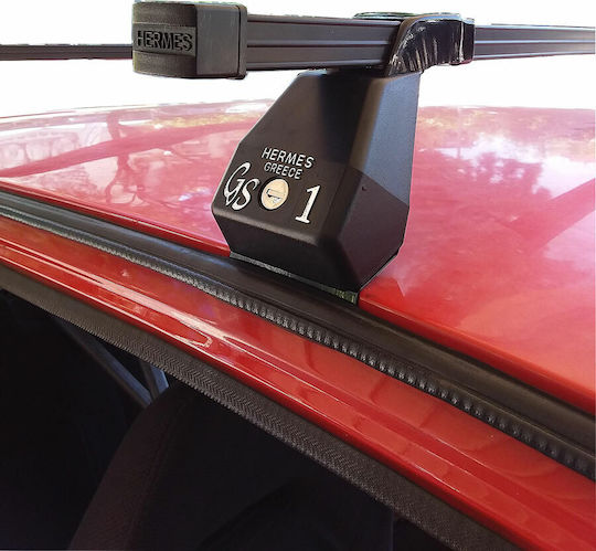 Hermes Steel Car Roof Bars for Suzuki Swift 3D Set with Roof Rack Legs Black
