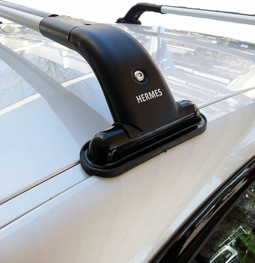 Hermes Metallic Car Roof Bars for BMW Series 3 1999-2006 Set with Roof Rack Legs Black