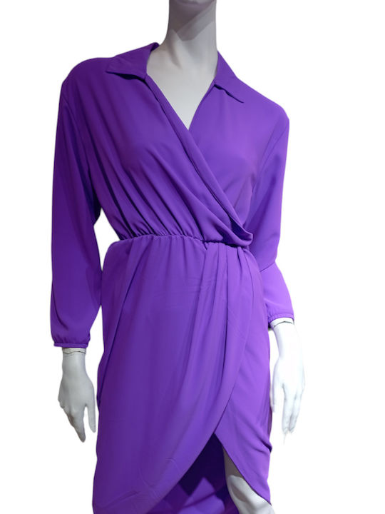 Kalliope Midi Evening Dress Wrap purple