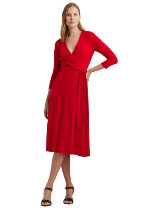 Ralph Lauren Midi Φόρεμα Κόκκινο