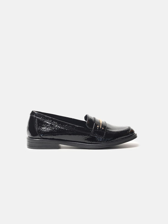 InShoes Patent Leather Women's Loafers in Black Color