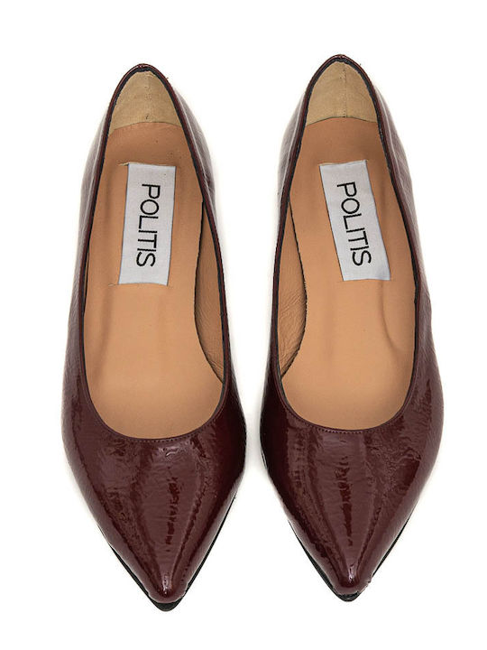 Anatomic Patent Leather Pointy Ballerinas Burgundy