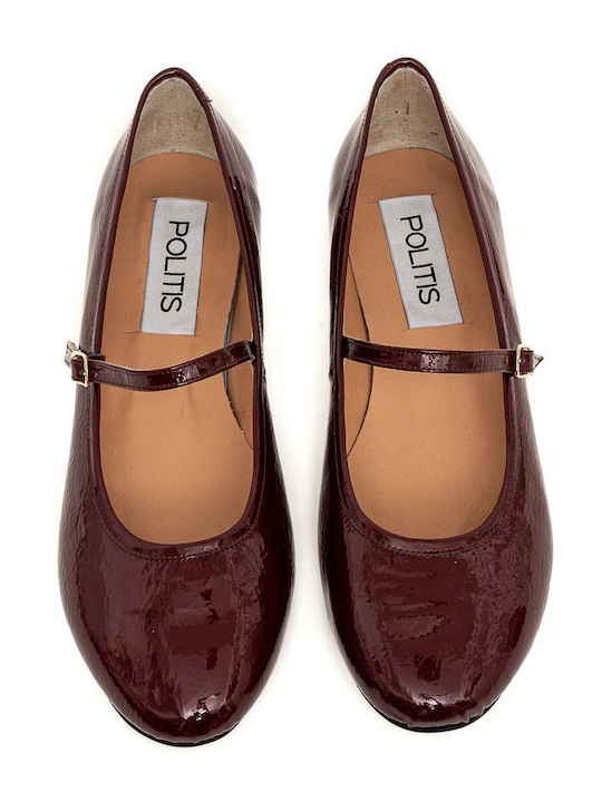 Anatomic Patent Leather Ballerinas Burgundy