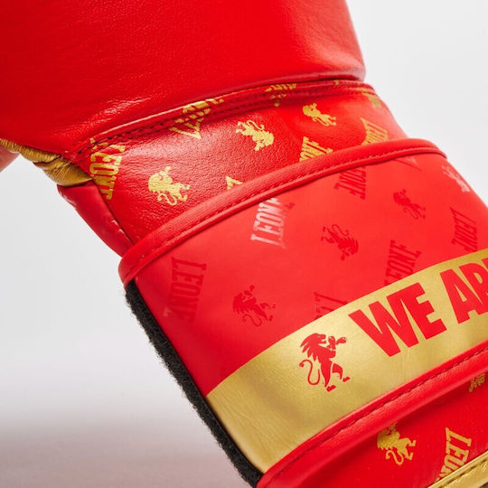 Leone 1947 Boxhandschuhe Leder für Kampf Rot
