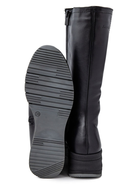 Leder Damenstiefel Schwarz