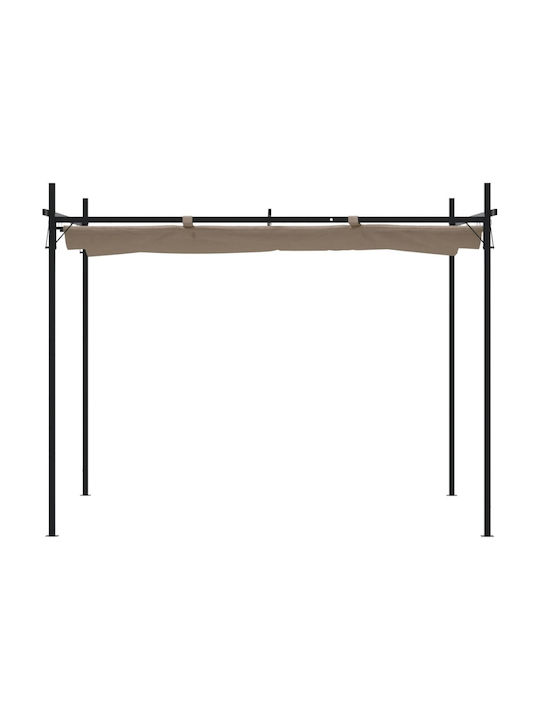 Gartenlaube aus Metall mit Decke in Brauner Farbe 295x292x230cm