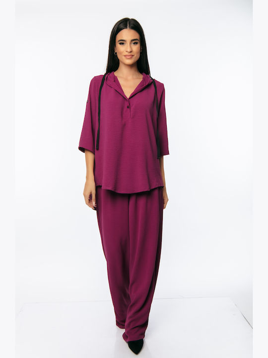 Ecstasy Women's Magenta Set with Trousers