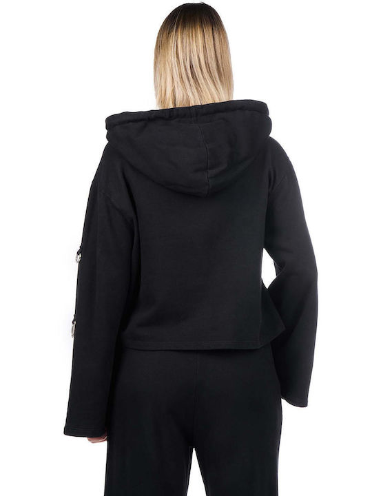 Zoya Women's Cropped Hooded Sweatshirt Black