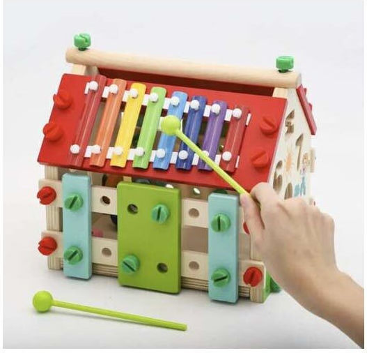 Kruzzel Shape Sorting Toy Little house made of Wood for 36++ Months