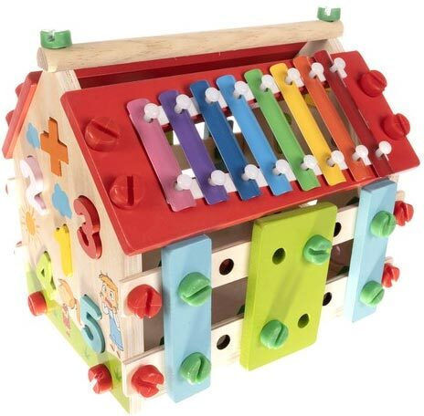 Kruzzel Shape Sorting Toy Little house made of Wood for 36++ Months