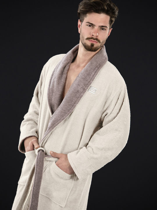 Guy Laroche Duo Collar Bathrobe Natural