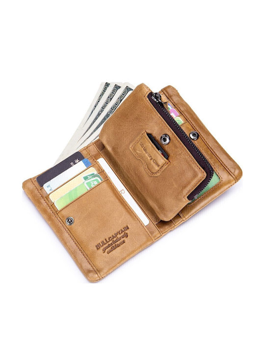 Leather Men's Wallet Classic with RFID Coffee Open