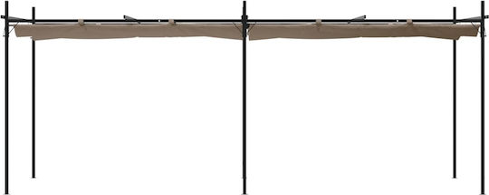 Metal Garden Arbour with Ceiling in Brown Colour 292x230cm