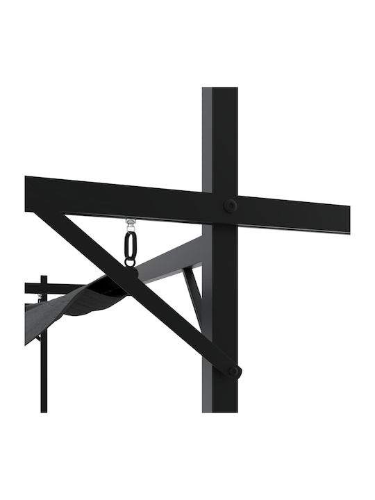 Gartenlaube aus Metall mit Decke in Grau Farbe 292x230cm