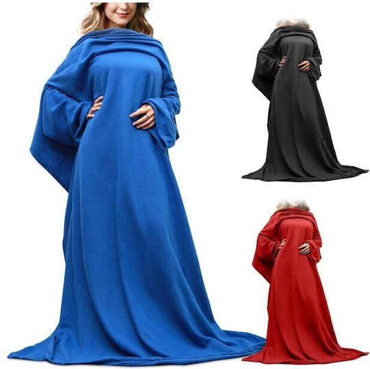 Fleece Decke mit Ärmeln 135x180cm Blaue