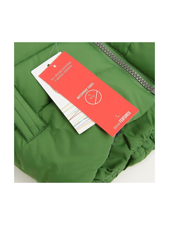 Kids Quilted Jacket with Lining & Hood Green