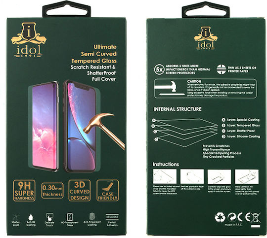 Idol 1991 5g 3D 0.25mm Gehärtetes Glas Schwarz (Realme 11 Pro / 11 Pro+)