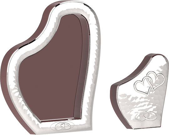 Slevori Hochzeitskronen-Etui Herz Silber 16x12εκ.