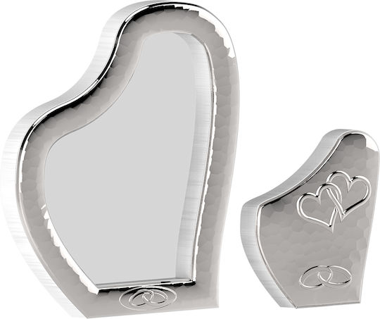 Slevori Hochzeitskronen-Etui Herz Silber 16x12εκ.