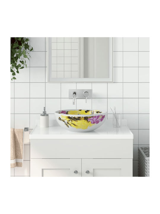 vidaXL Επικαθήμενος Νιπτήρας Κεραμικός 41x41cm Πολύχρωμος